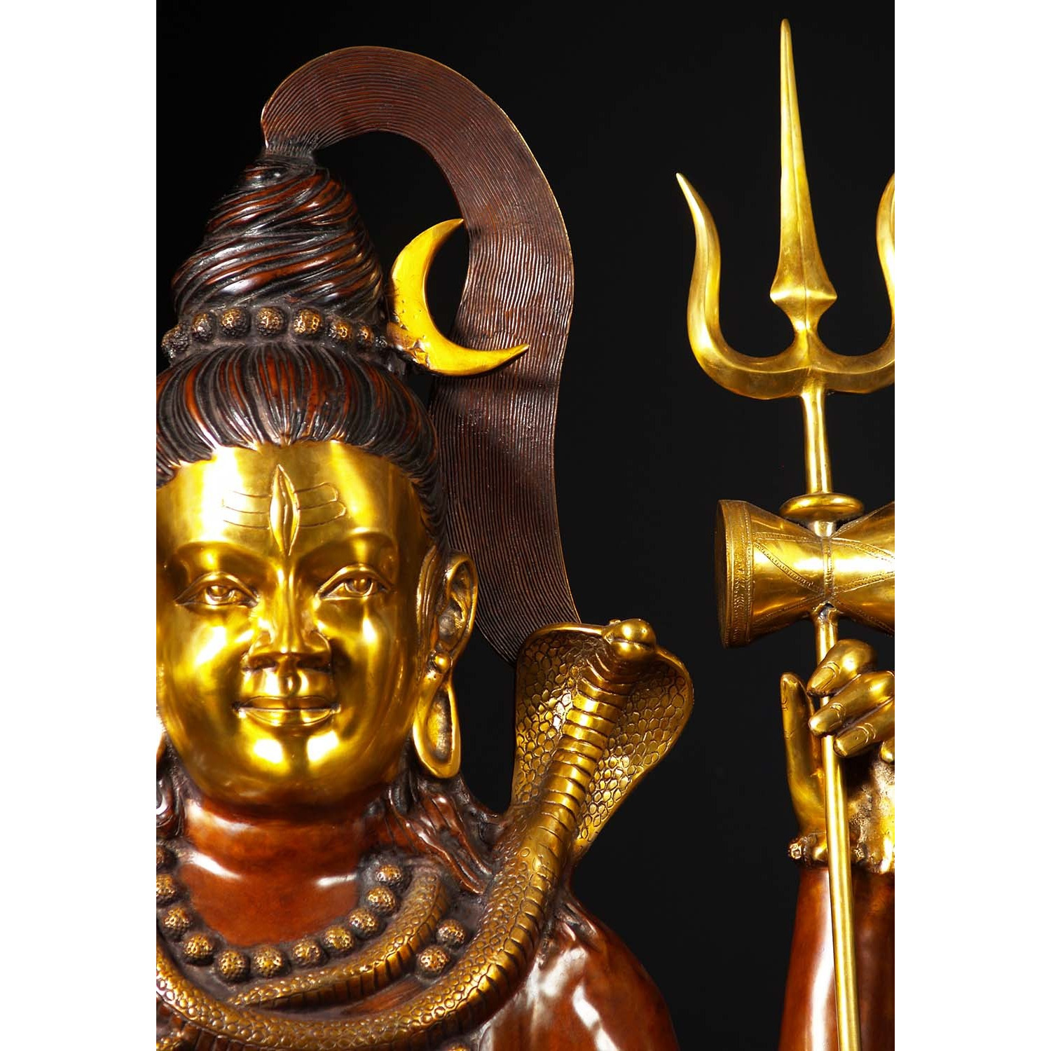 Brass Large Abhaya Mudra Shiva Statue 53 Inches