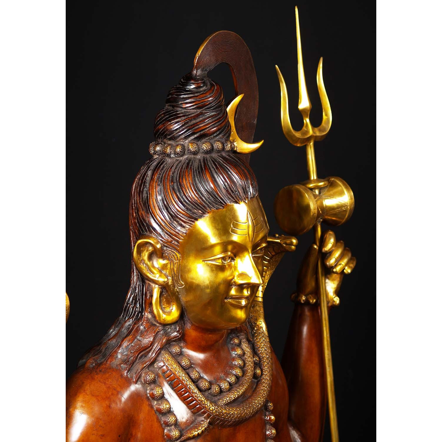 Brass Large Abhaya Mudra Shiva Statue 53 Inches