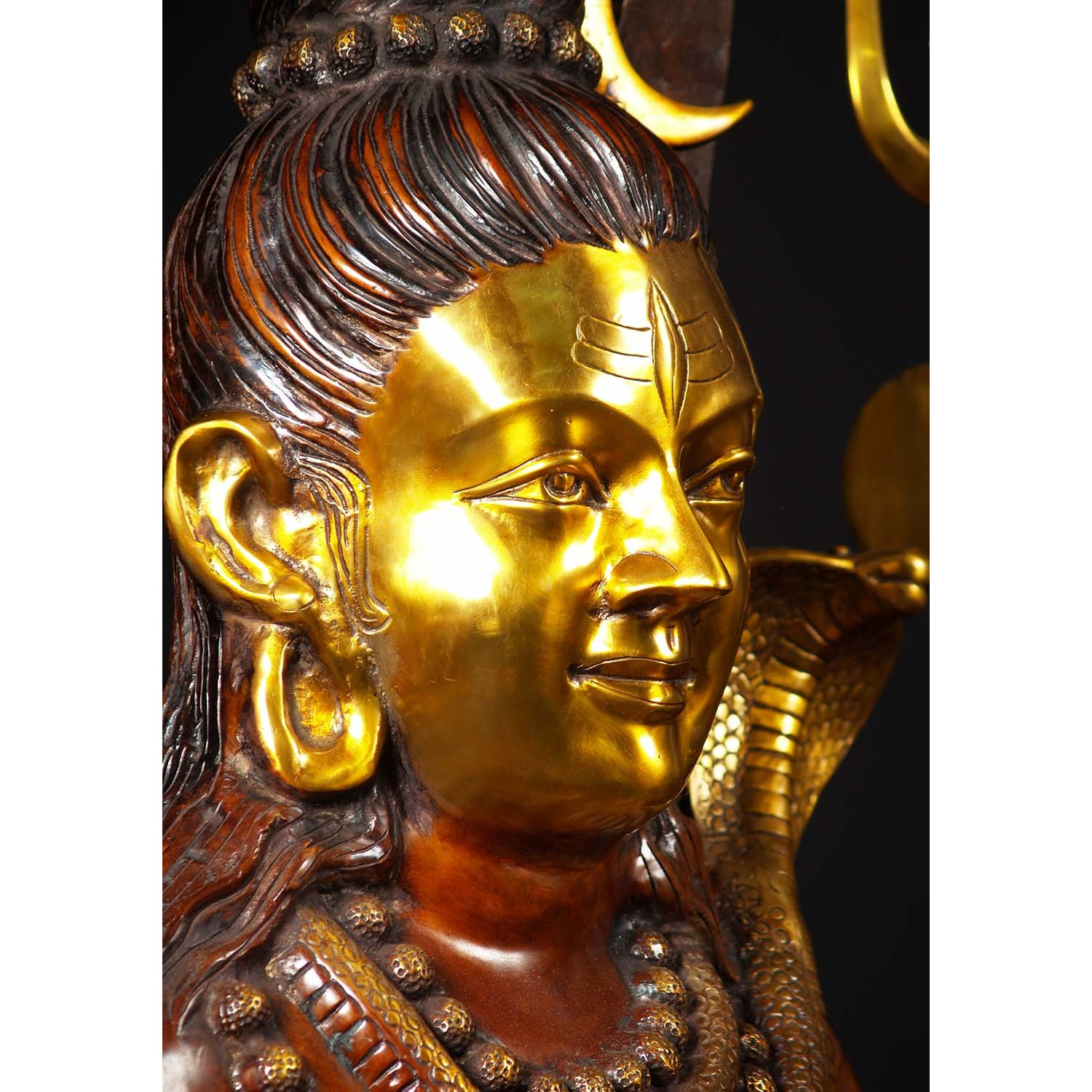 Brass Large Abhaya Mudra Shiva Statue 53 Inches