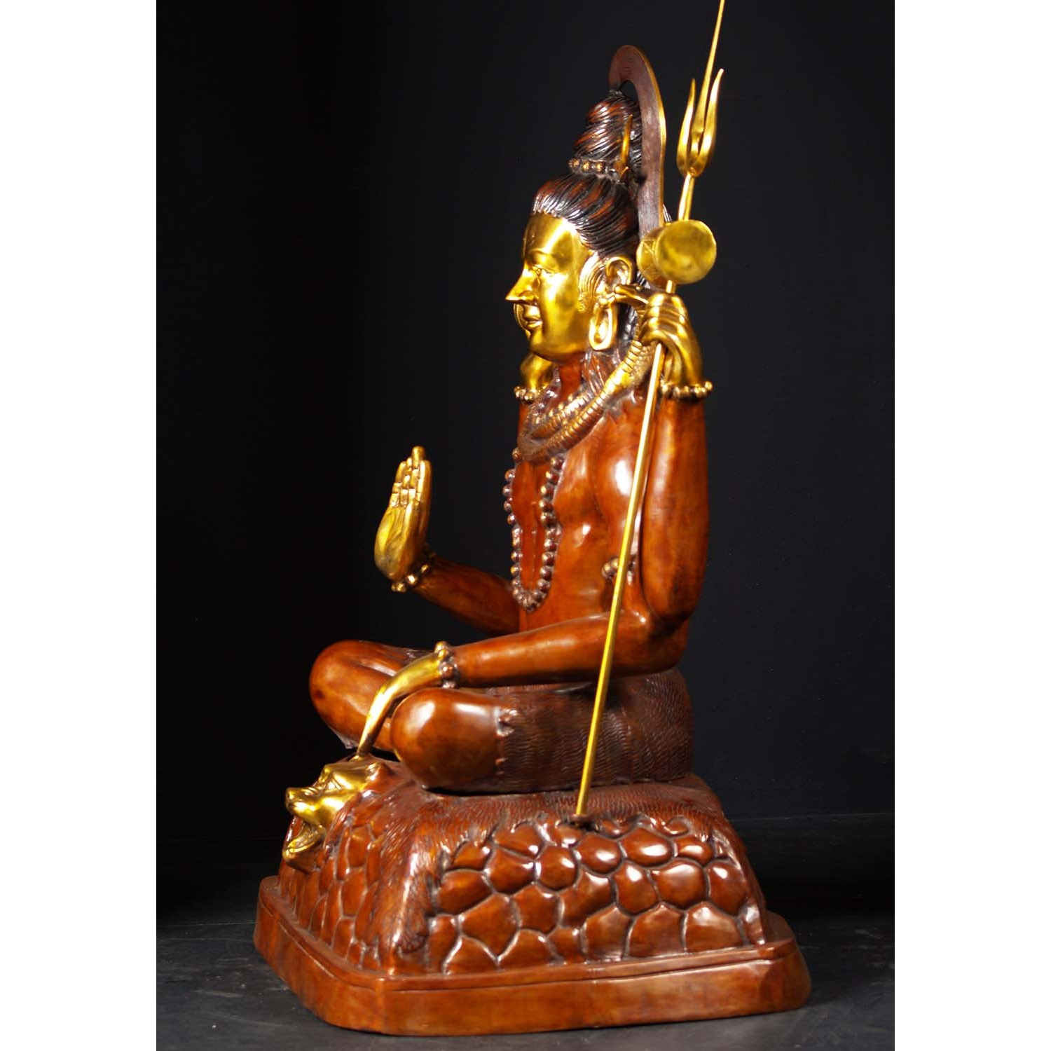 Brass Large Abhaya Mudra Shiva Statue 53 Inches