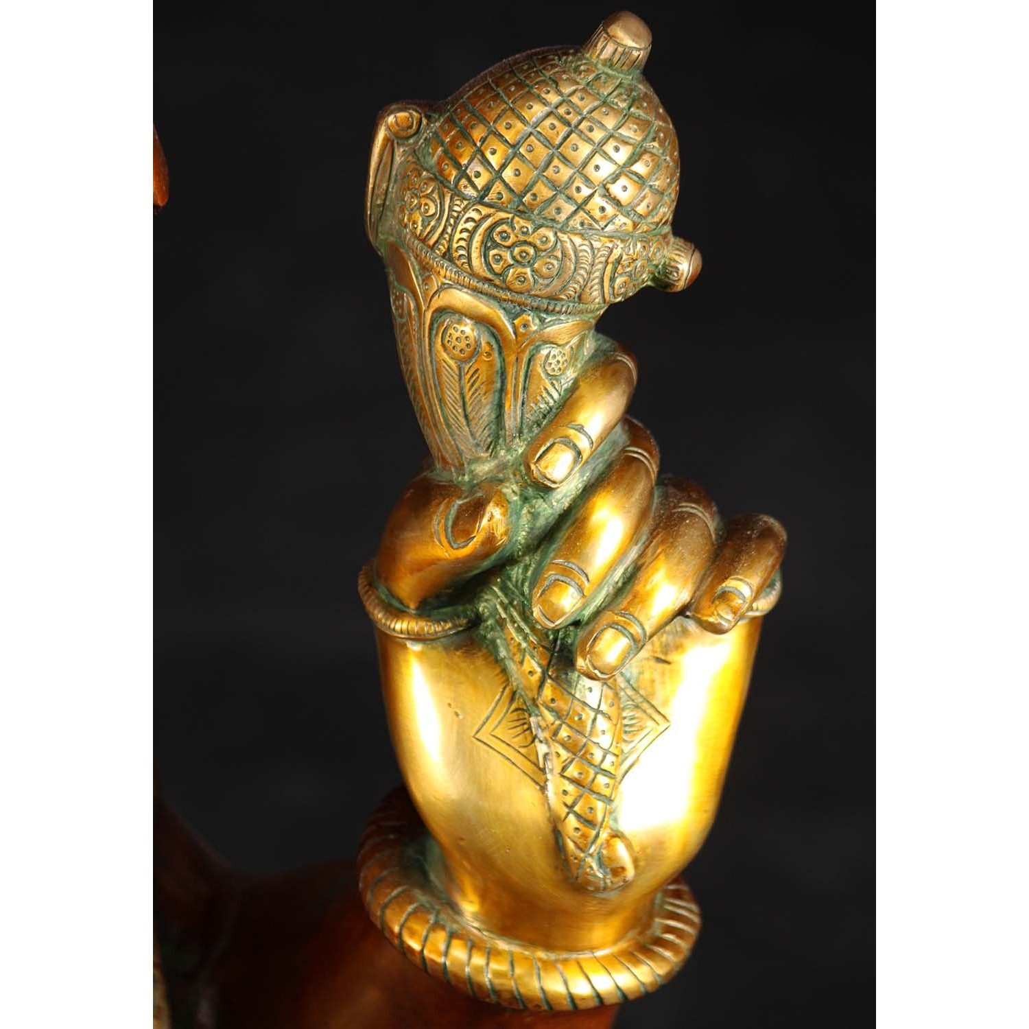 Brass Large Seated Ganesha Statue 33 Inches