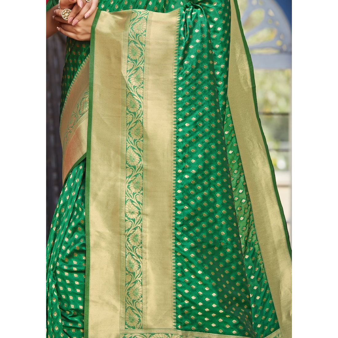 Green Silk Designer Traditional Wedding Wear Saree
