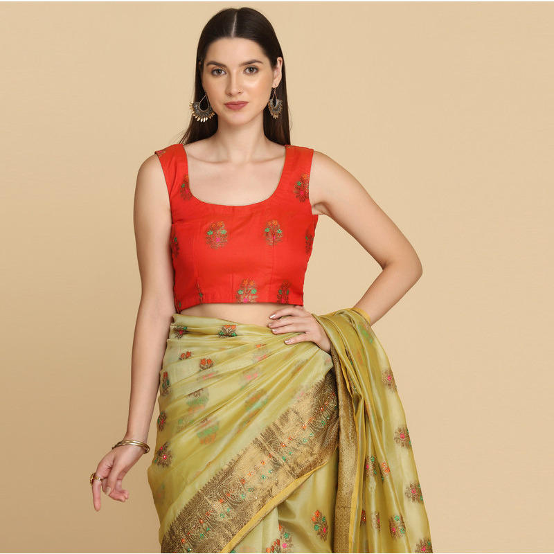 Asisa Sea Green Organza Silk With Stone Work Saree (Color Sea Green)