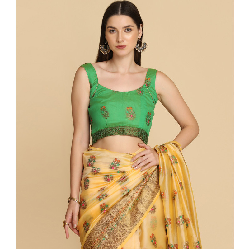 Asisa Cream Organza Silk With Stone Work Saree (Color Cream)