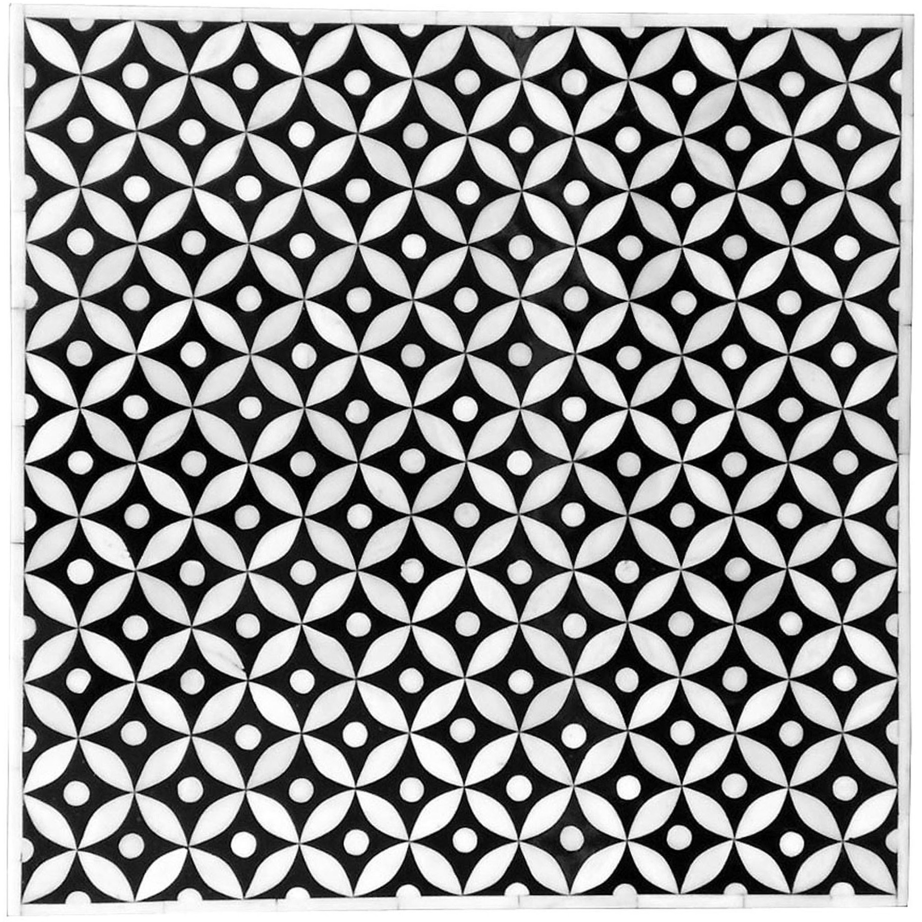 Bone Inlay Square Geometrical Side Table