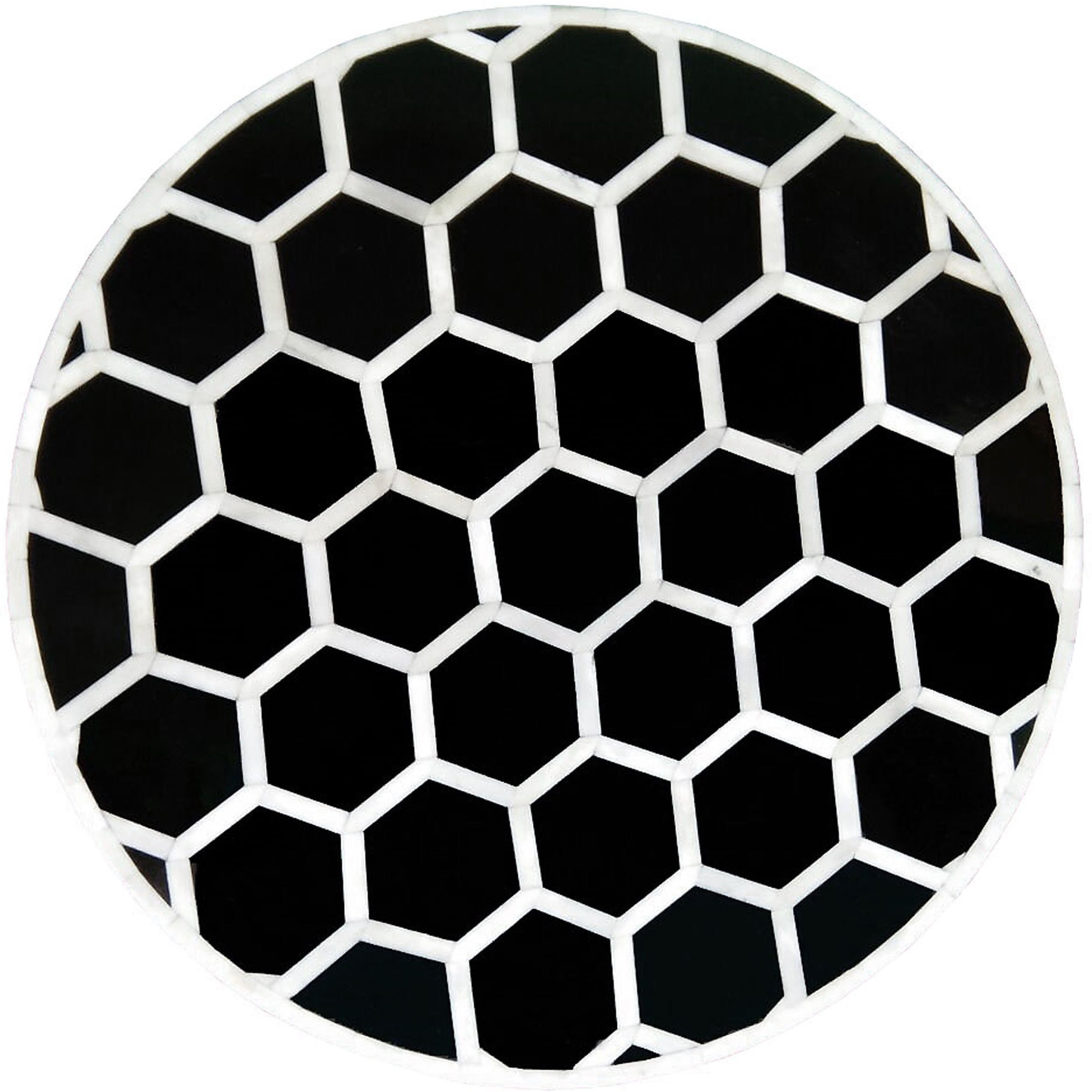 Honeycomb Bone Inlay Round Side Table