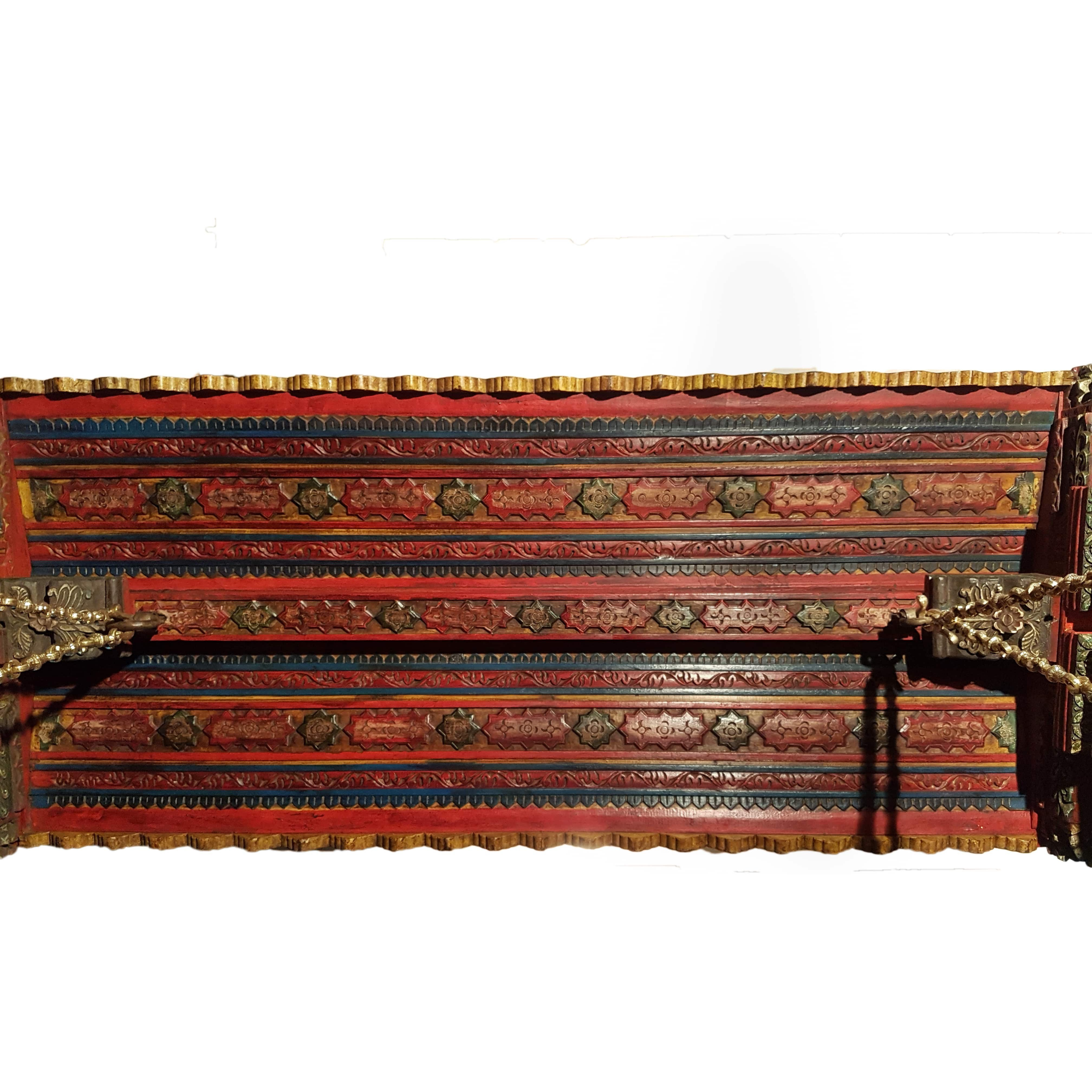 Two Pillar Design Painted Wooden Carved Royal Swing Set / Indoor Jhula