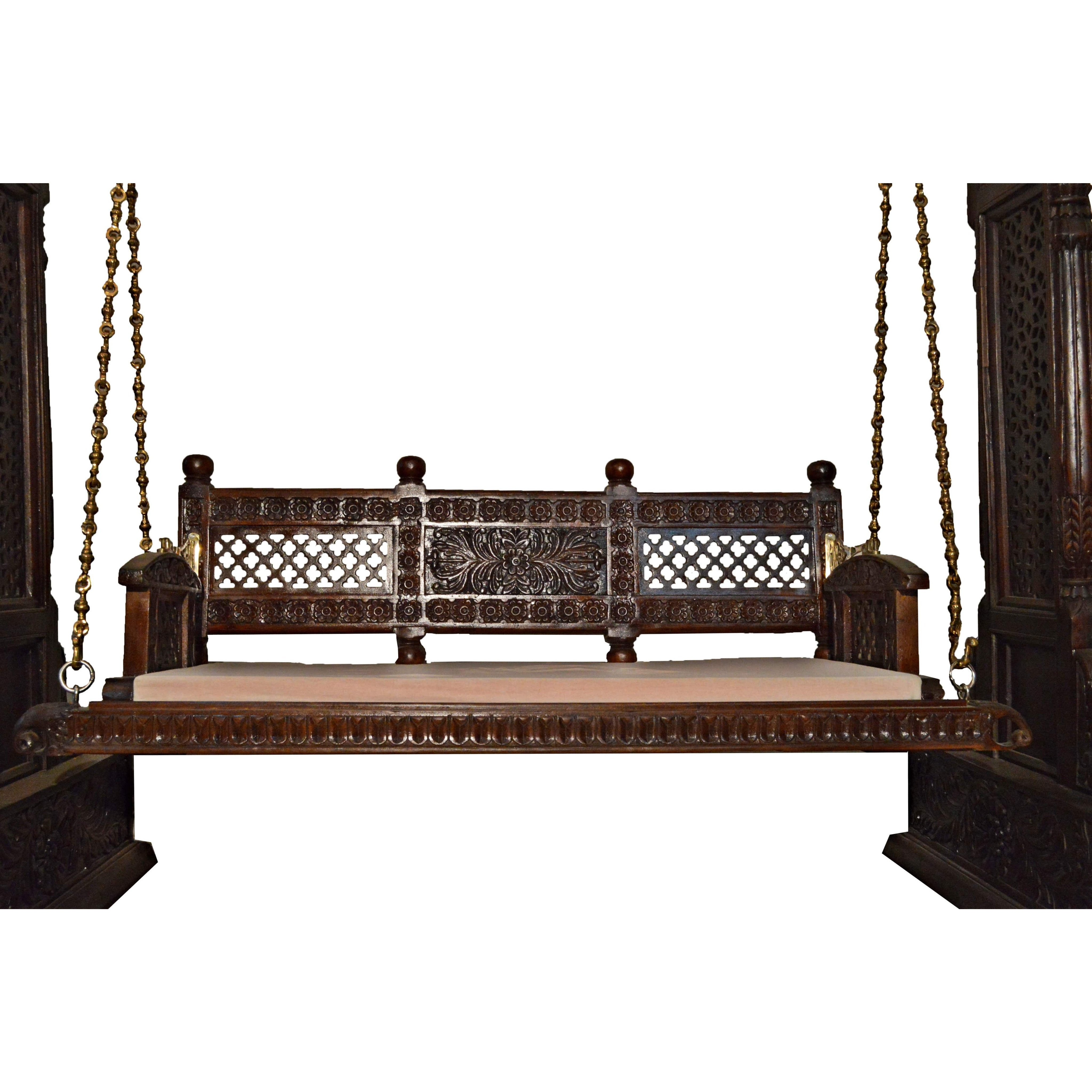 Jaisalmer Jharokha Design Wooden Carved Royal Swing Set / Indoor Jhula