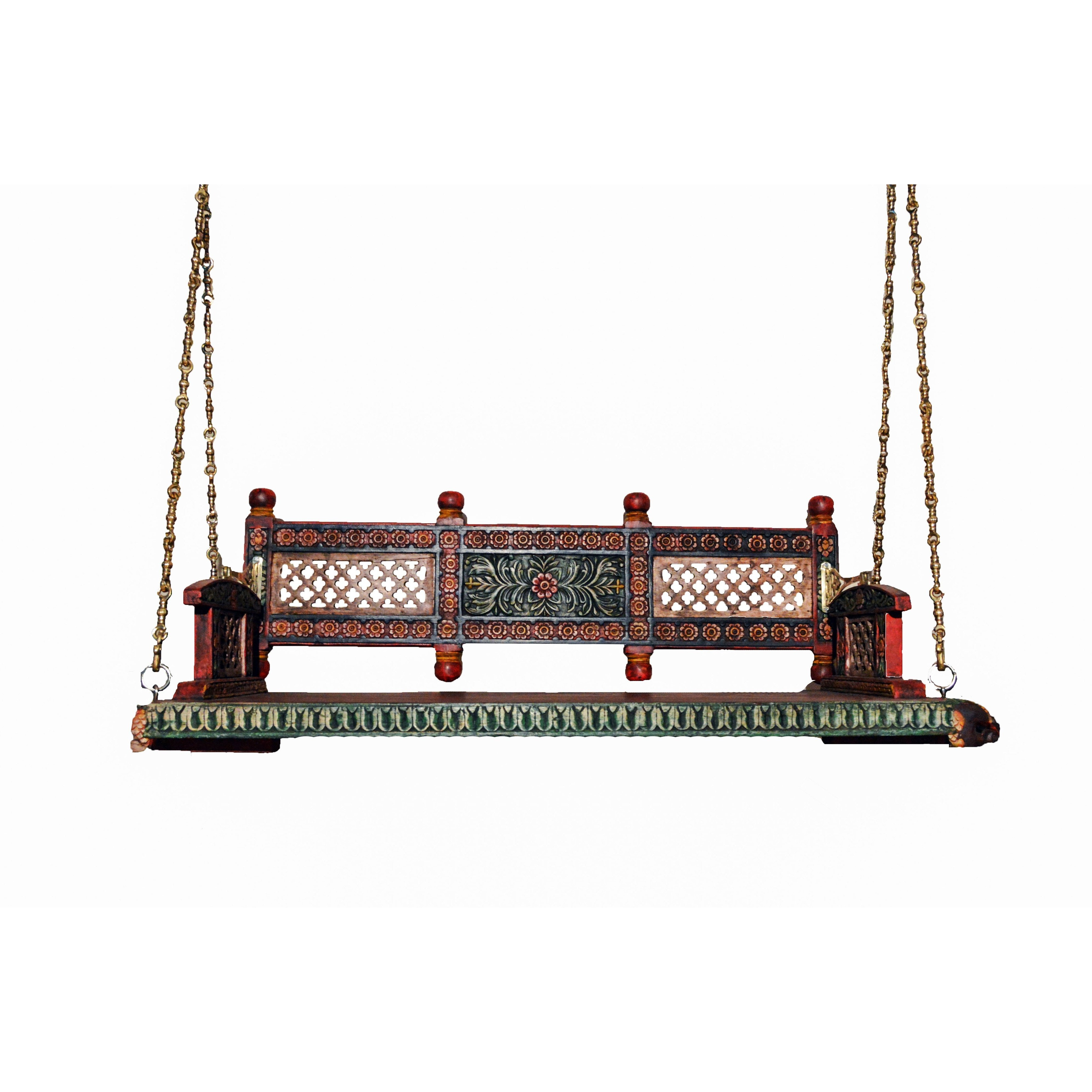 Jaisalmer Jharokha Design Wooden Carved Royal Swing Set / Indoor Jhula