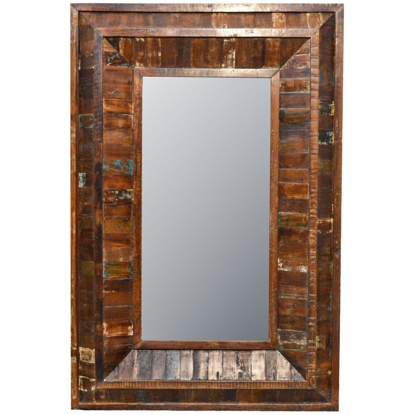 Rustic Reclaimed Rectangle Wooden Mirror 54