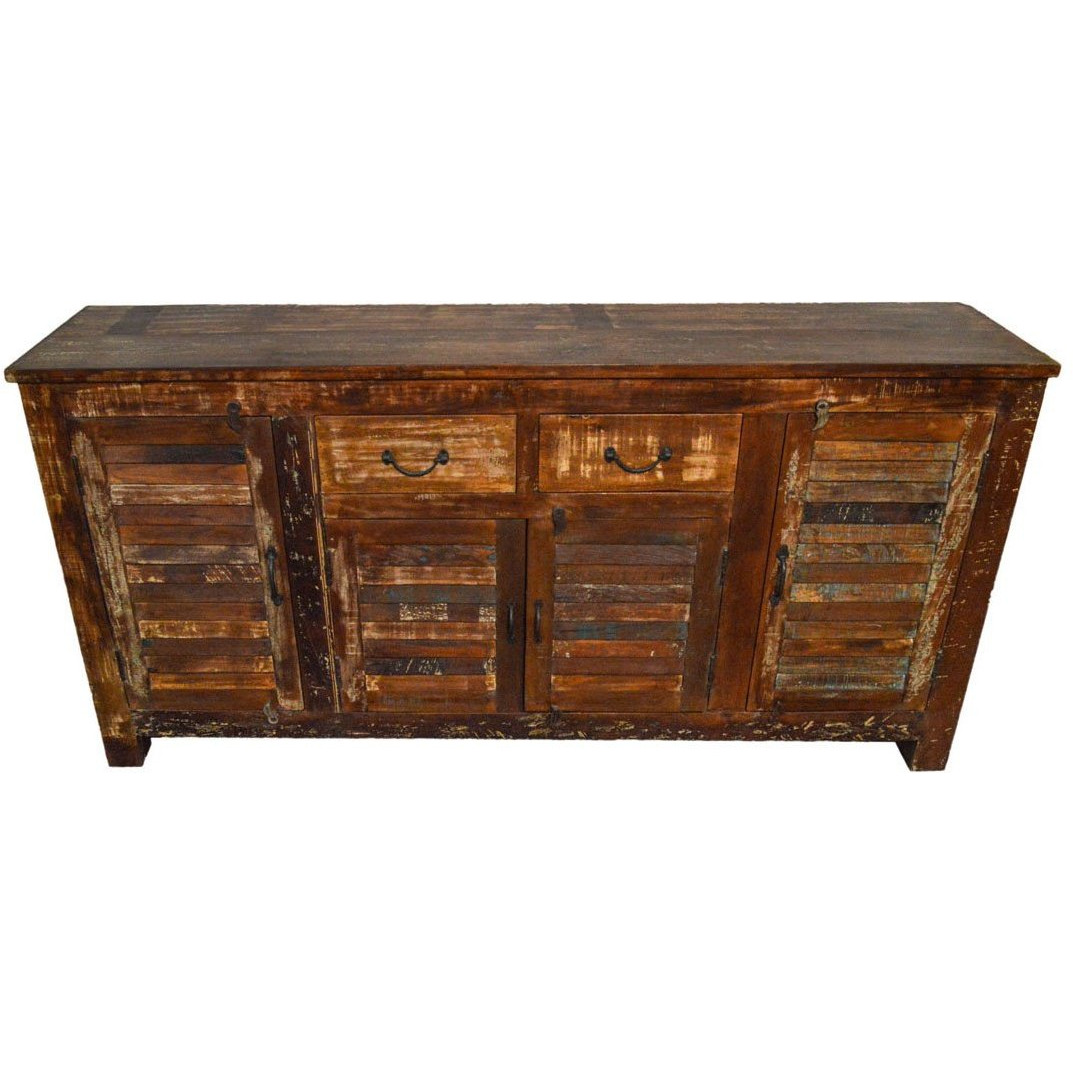 Reclaimed Industrial Sideboard Buffet Table Storage with Louvers Cabinet
