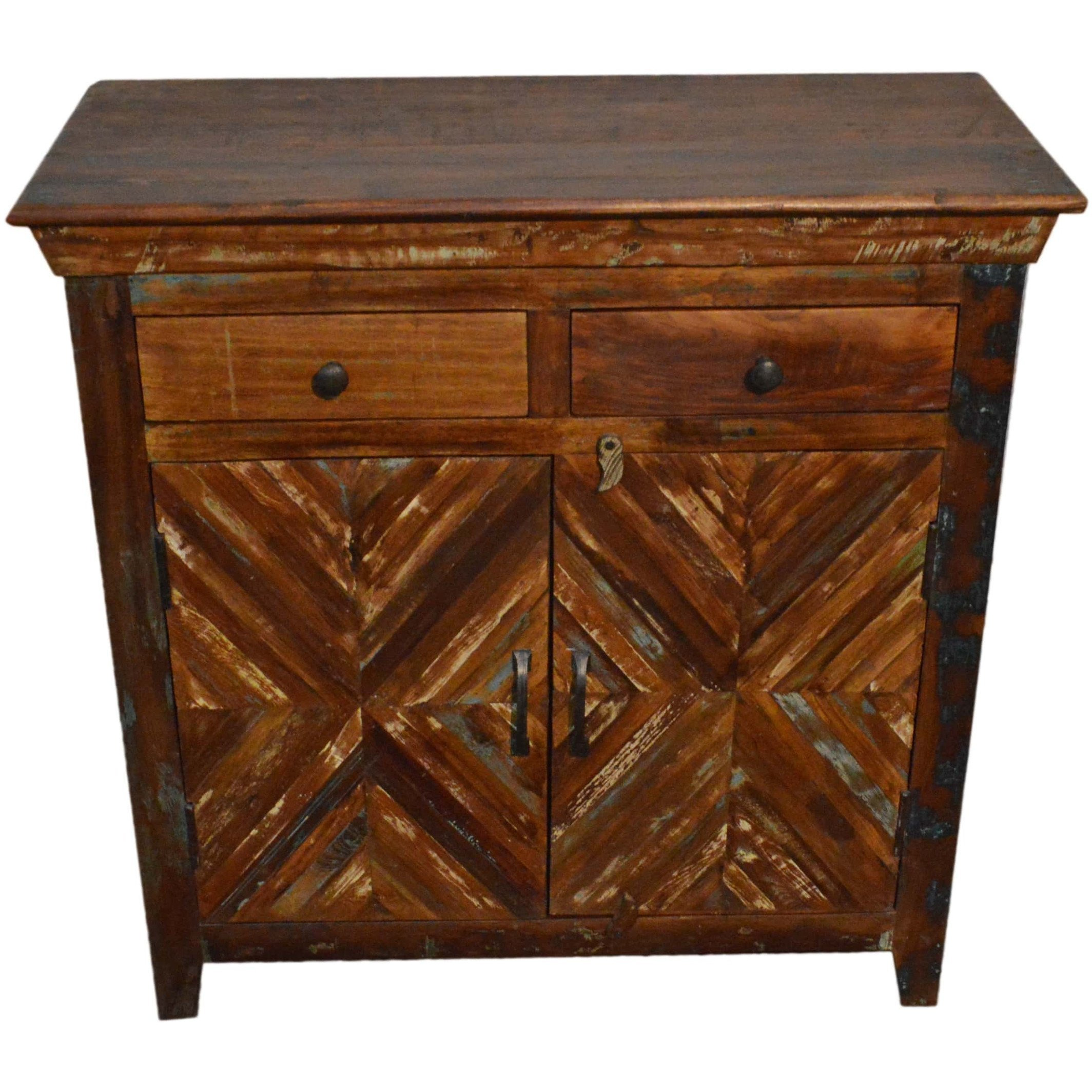 Reclaimed  Rustic Free Standing Consol Storage Cabinet with  Drawers