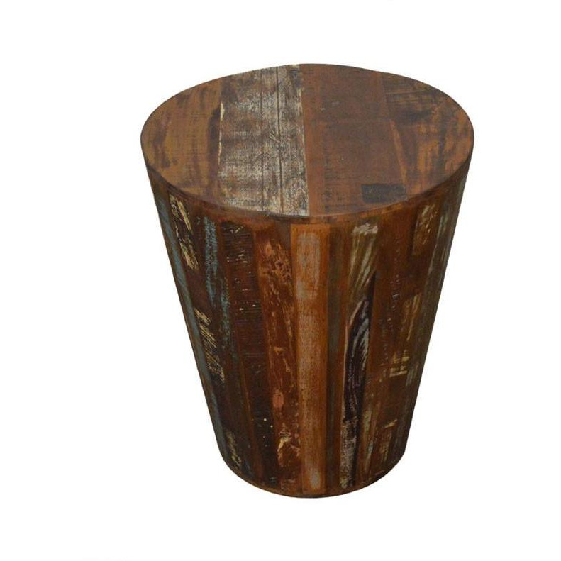 Reclaimed Rustic Barrel Stool End Table