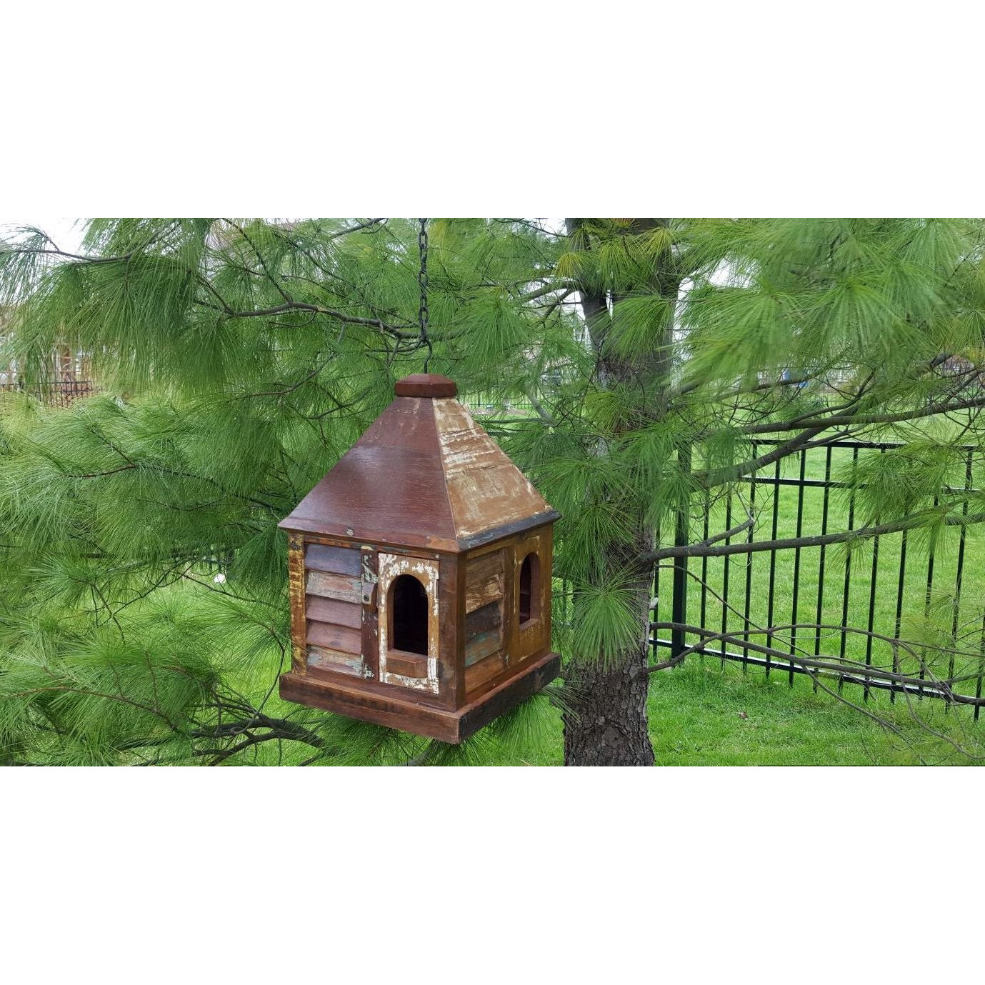 Rustic Log Reclaimed Wood Big Bird House