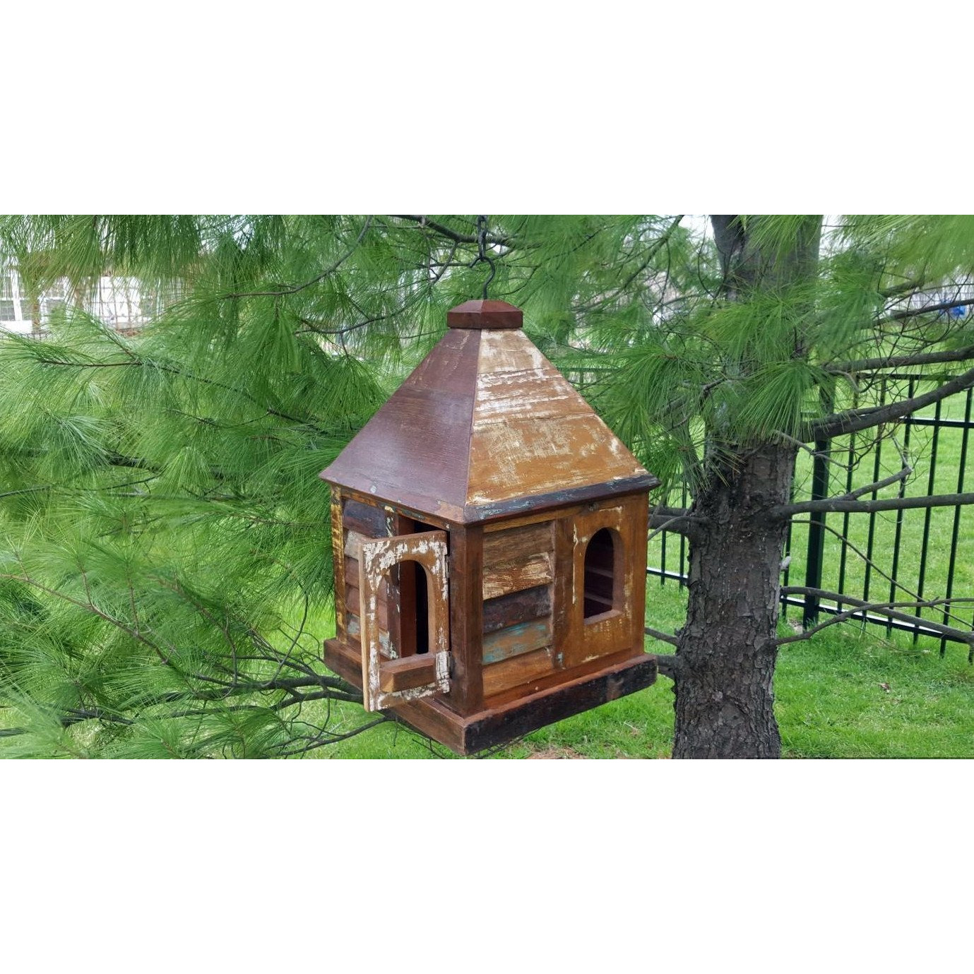 Rustic Log Reclaimed Wood Big Bird House