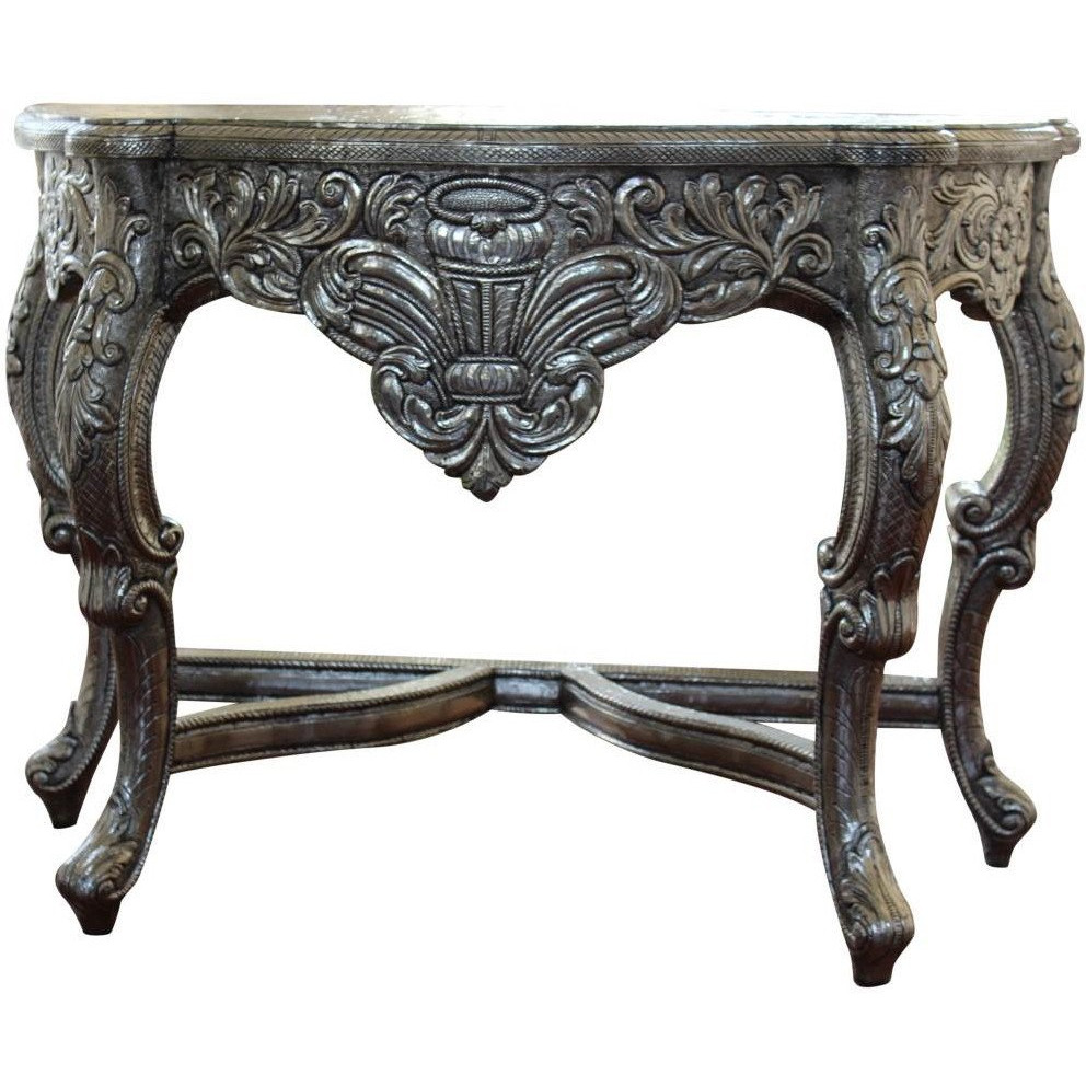 Blackened Silver Royal  Dressing Table  & Mirror set