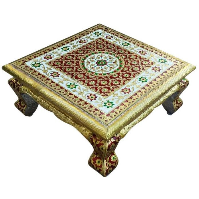 Meenakari Multicolor Large Bajoth  Chowki 14