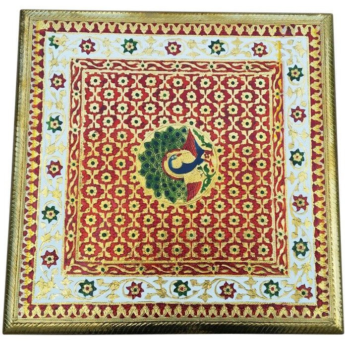 Meenakari Multicolor Large Bajoth / Chowki 18