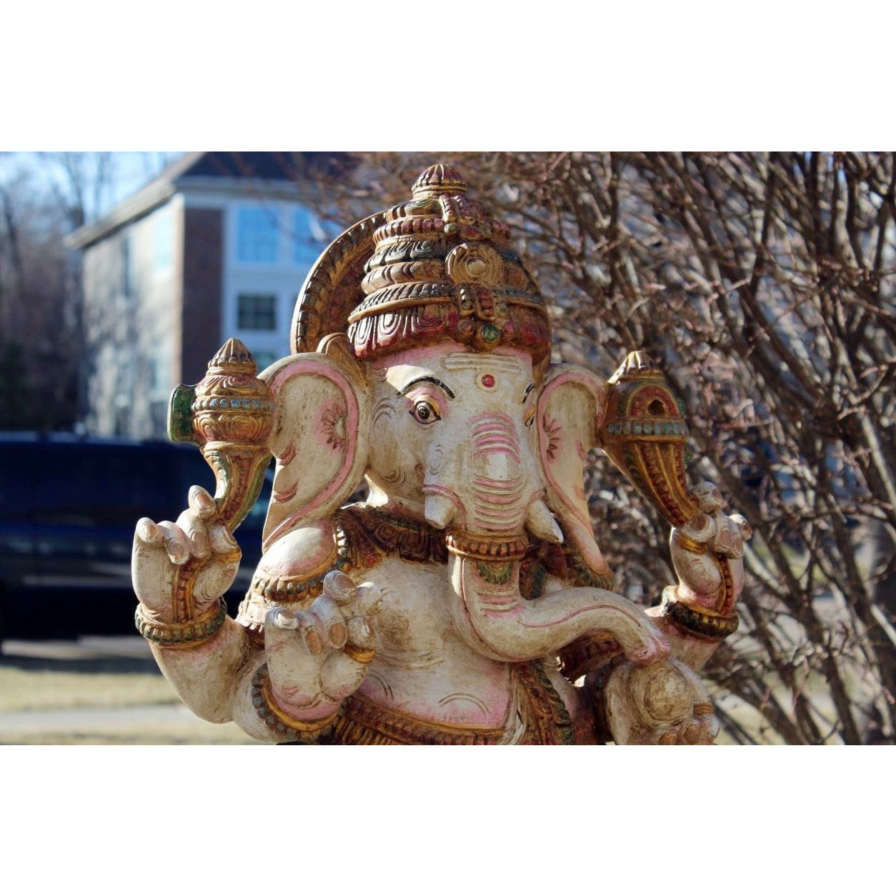 Hindu God Ganesha Big Statue - 3 Ft tall Handmade Antique looking