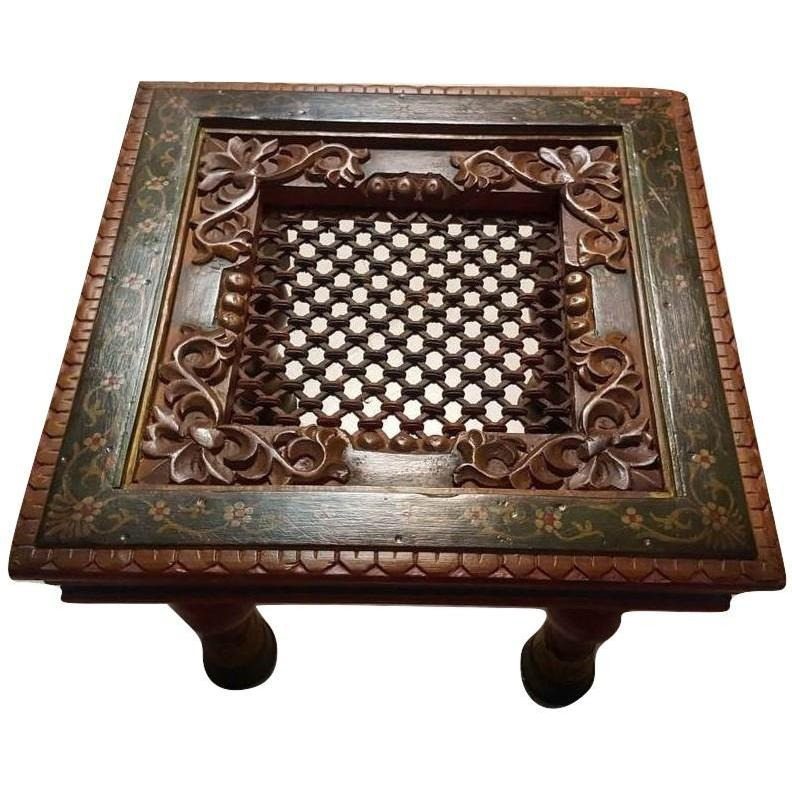 Handmade  Hand Painted Wooden Carved traditional Coffee Table