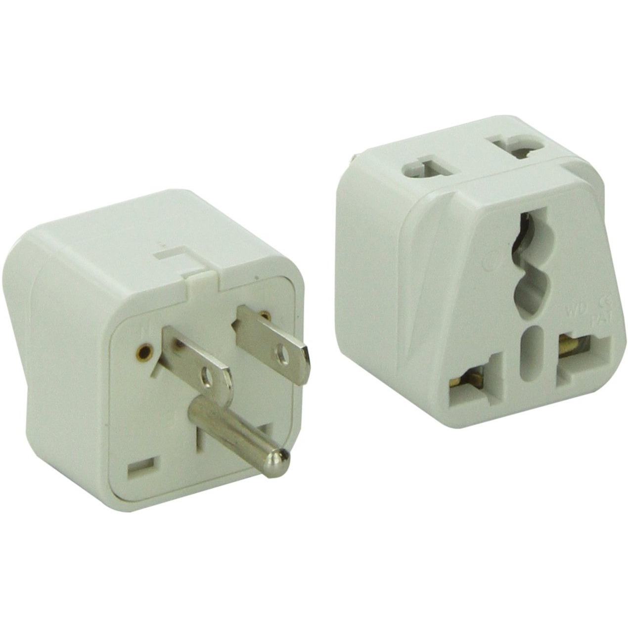 CKITZE BA5-2PK 2 in 1 Grounded Universal to USA Plug Adapter, 2 Pack (Type B)