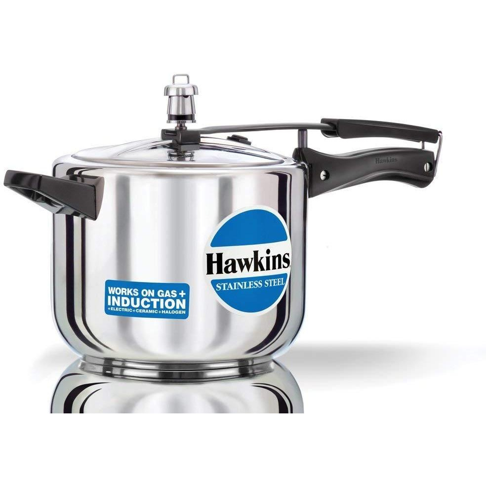Hawkins Stainless Steel B30 Pressure cooker, 5 Liter, Silver