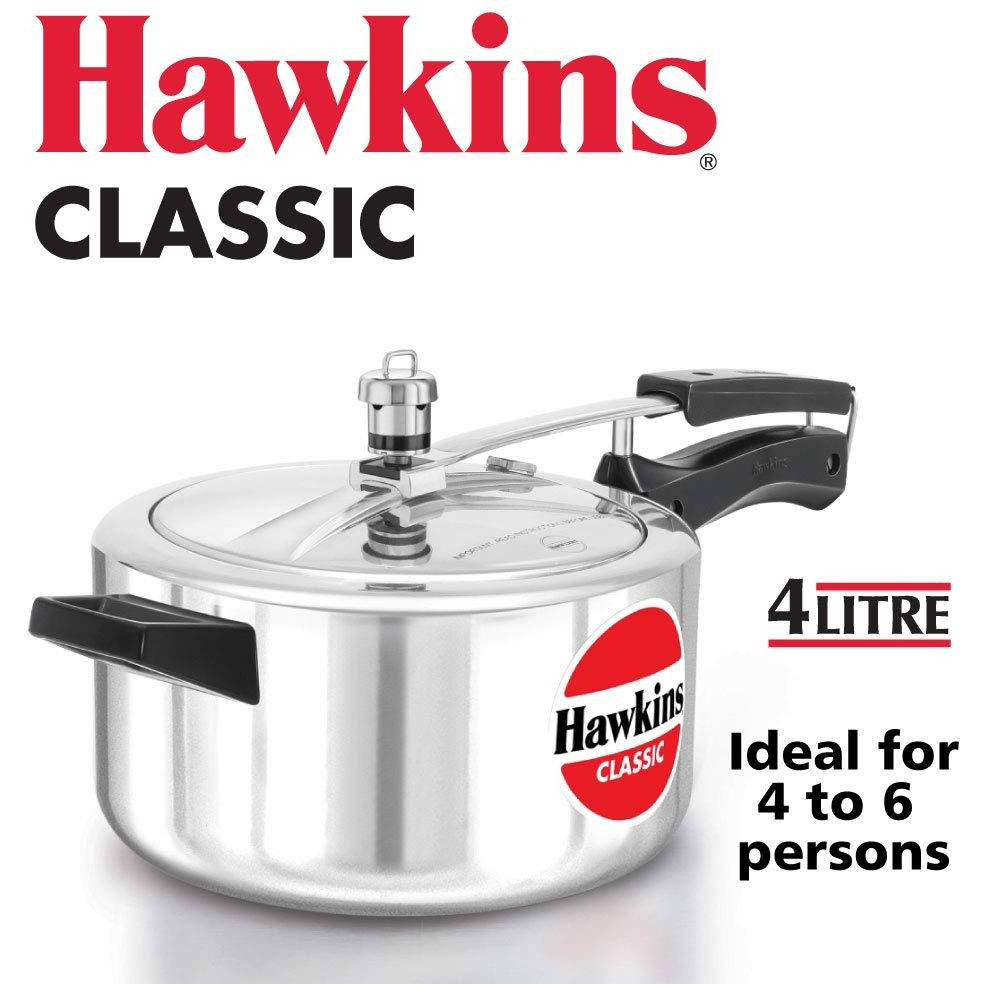 Hawkins HA4L Classic Aluminum Pressure Cooker, 4-Liter