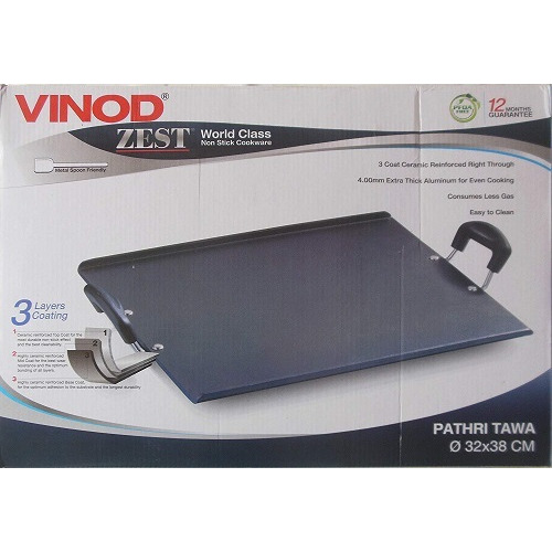 Vinod Pathri Tawa 32 * 38cm, Square, Non-Stick. 4mm Extra Thick.
