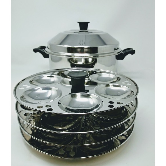 Tabakh Multi Purpose 4-Rack Stainless Steel Idli Cooker With Stand (Big)