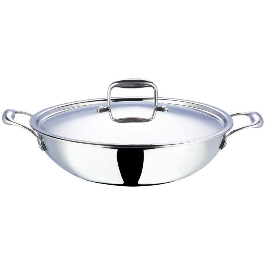 PRESTIGE TRI-PLY NON STICK STAINLESS STEEL KADAI WITH LID