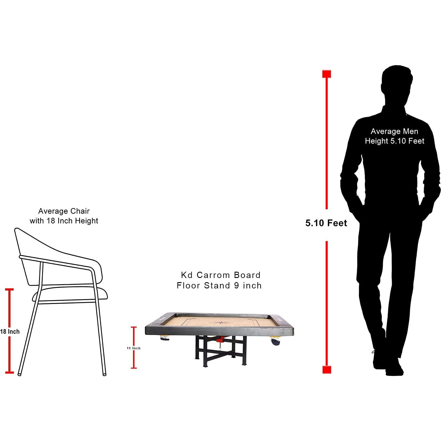 Surco Click Simple and Floor Carrom Stand (Floor Stand)