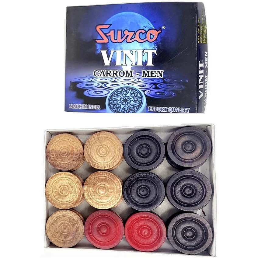 Surco Vinit Wooden Carrom Coins Set