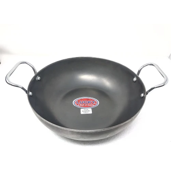 Tabakh Lucky Iron Kadai Flat Bottom 9 inches