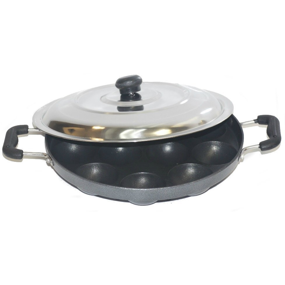 Tabakh Appam Patra Paniyaram Non Stick Pan With Steel Lid