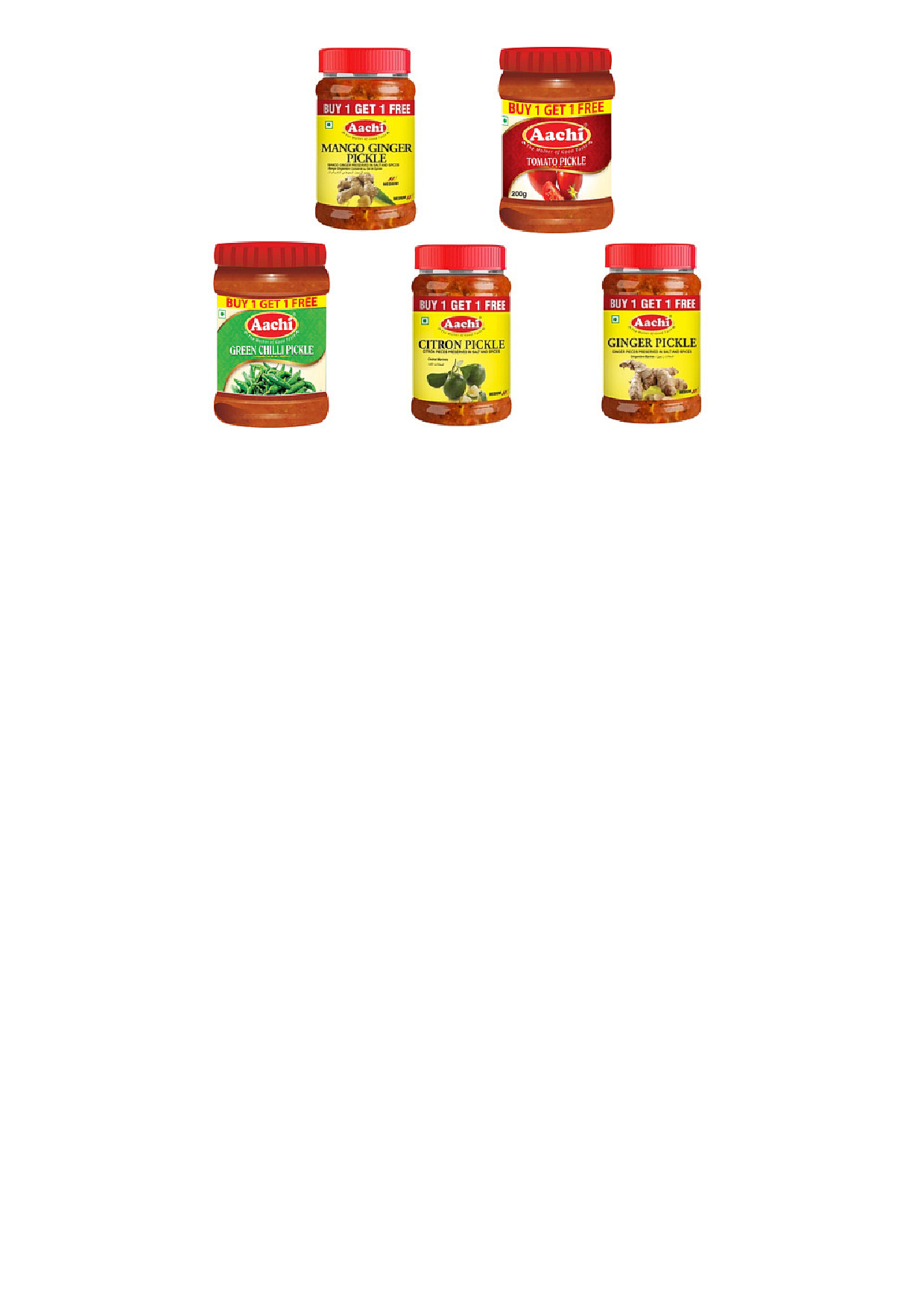 Aachi Pickles Variety Pack - 4 Items
